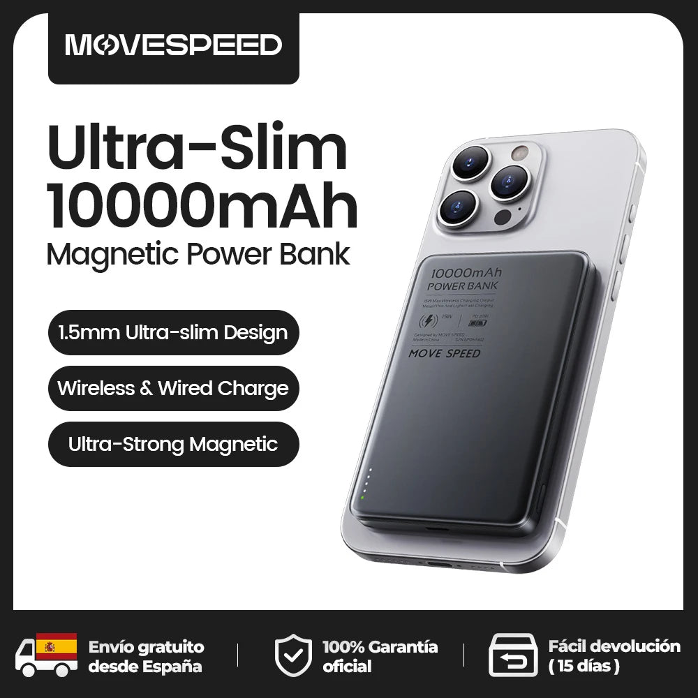 MoveSpeed - Duurzame en Ultraslanke Magnetische Powerbank
