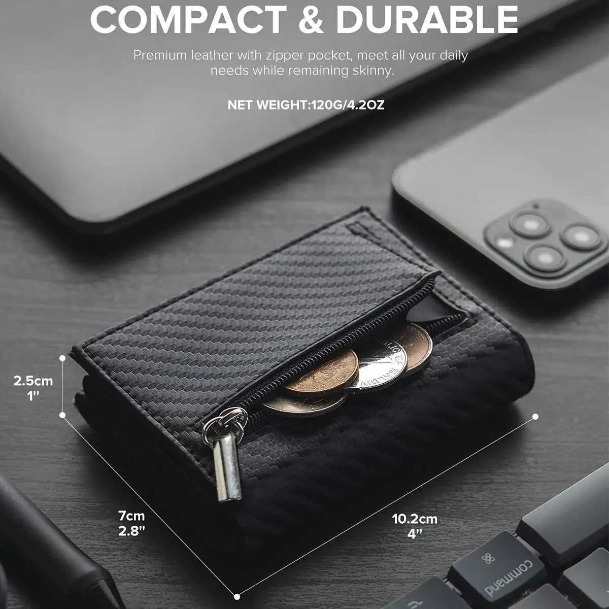 SlimCarbon RFID Portemonnee met AirTag - Compact & Veilig