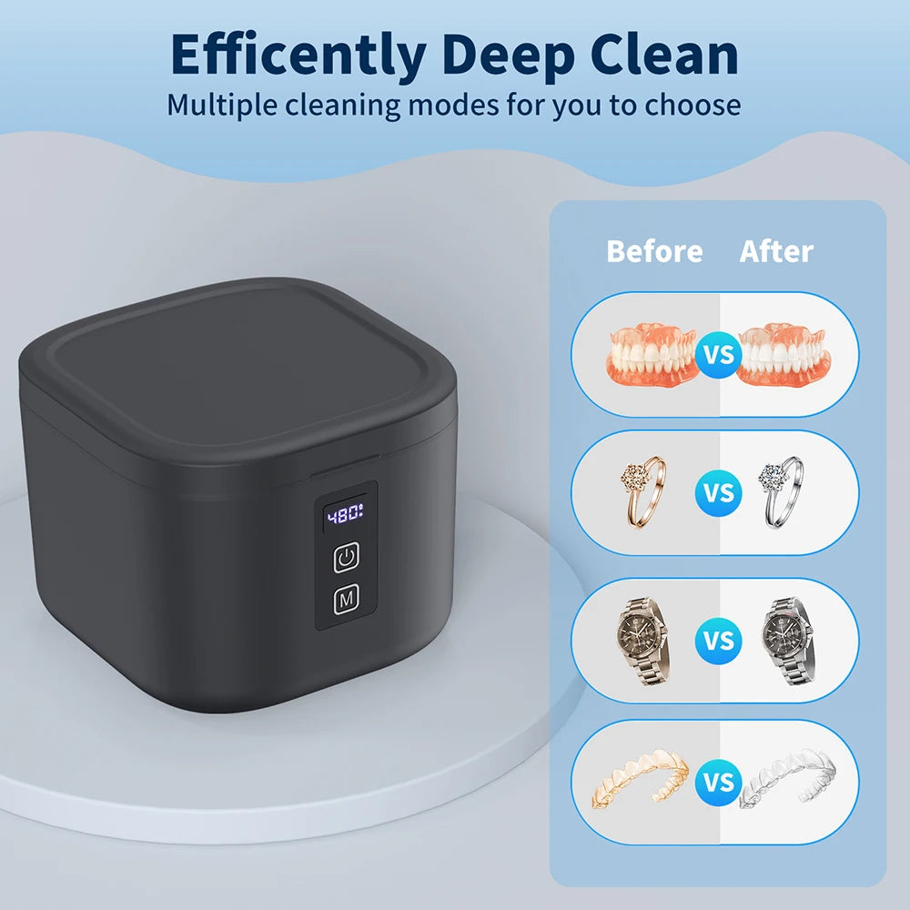 KUNPHY - Ultrasone & UV Reinigingskit voor gebitsproducten en sieraden.