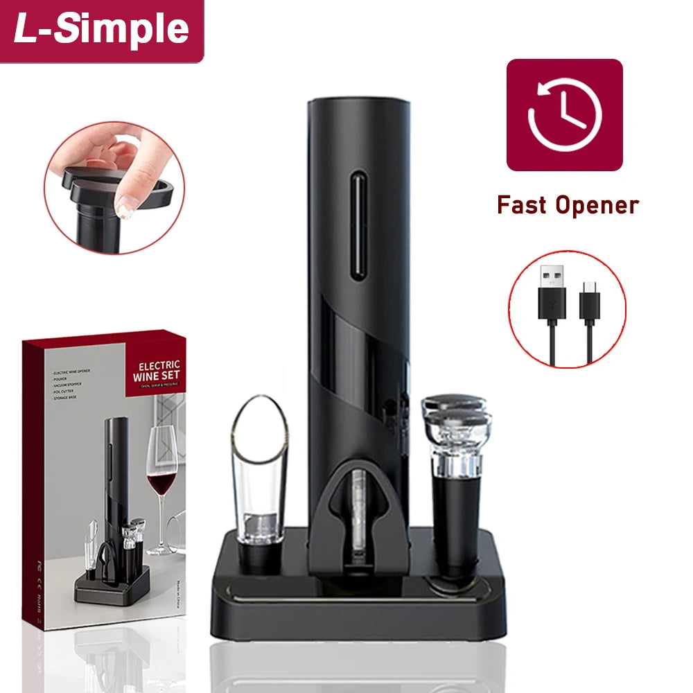 Luxe Elektrische Kurkentrekker Set - Automatisch & Oplaadbaar